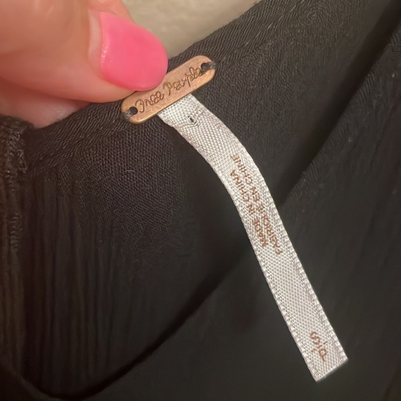 FREE PEOPLE TANK skater summer DRESS. Crochet pierced waist, V back front, sz S - Picture 2 of 12